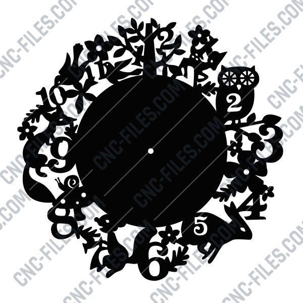Download Animals Clock Design Files Eps Ai Svg Dxf Cdr Cnc Files Free Dxf File Downloads Cuttable Designs Cnc Cut Ready Diy Home Decor Dxf Svg Eps Cdr Dwg Png