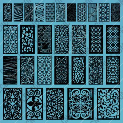 Panels Patterns Decorative - Eps Ai Svg Dxf Cdr - Dxf Packages 