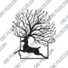 Tree Deer Wall Decor DXF File